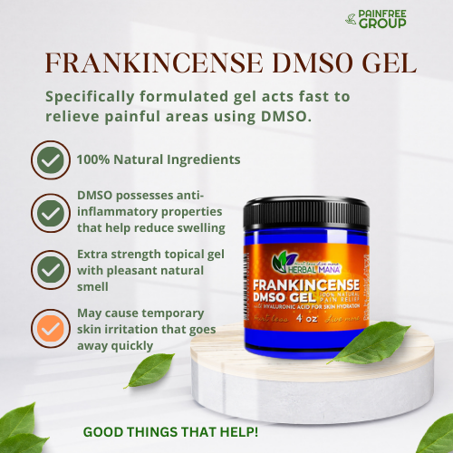 Extra Strength Herbal Mana Frankincense Gel - Reduce Pain & Stress with Pure DMSO, Quick Absorption